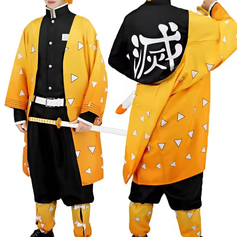 Model Kit Demon Slayer - Costume Cosplay Anime Agatsuma Zenitsu, Parrucca,
