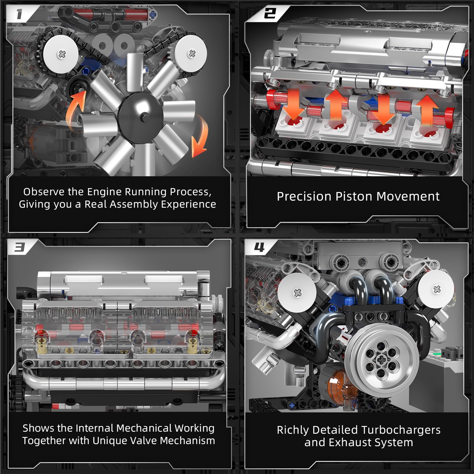 Mould King 10088 Kit di Blocch - Model Kit V8 Engine recensione e prezzo